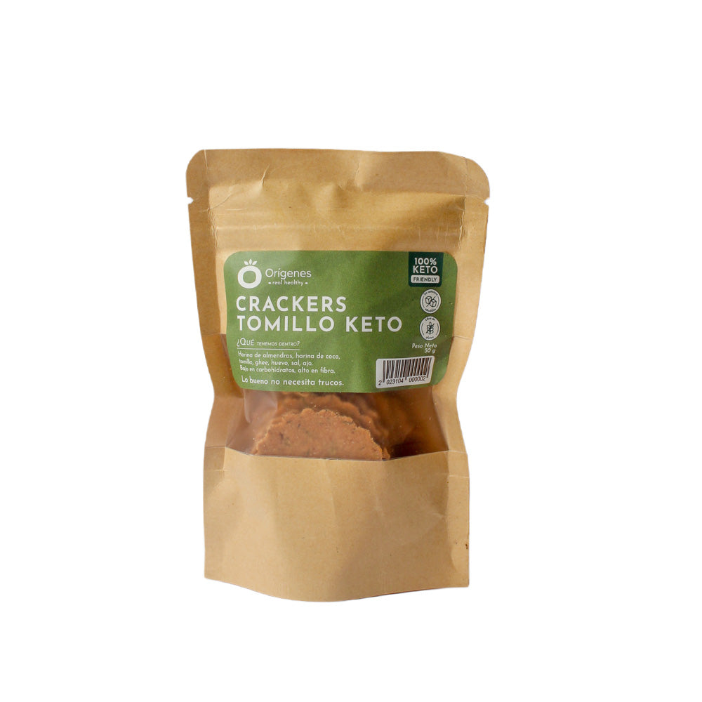 Cracker sin gluten tomillo 50g - Orígenes