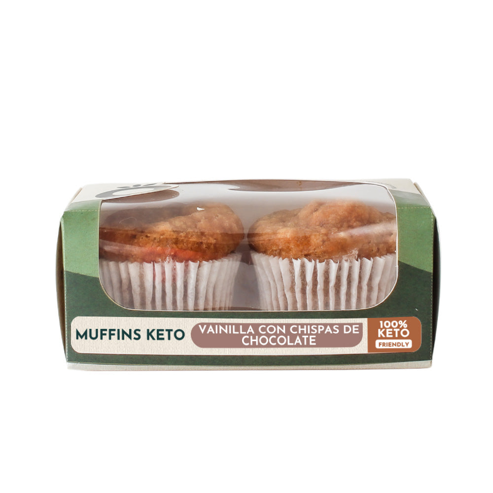 Muffin keto vainilla con chispas chocolate 2u - Orígenes