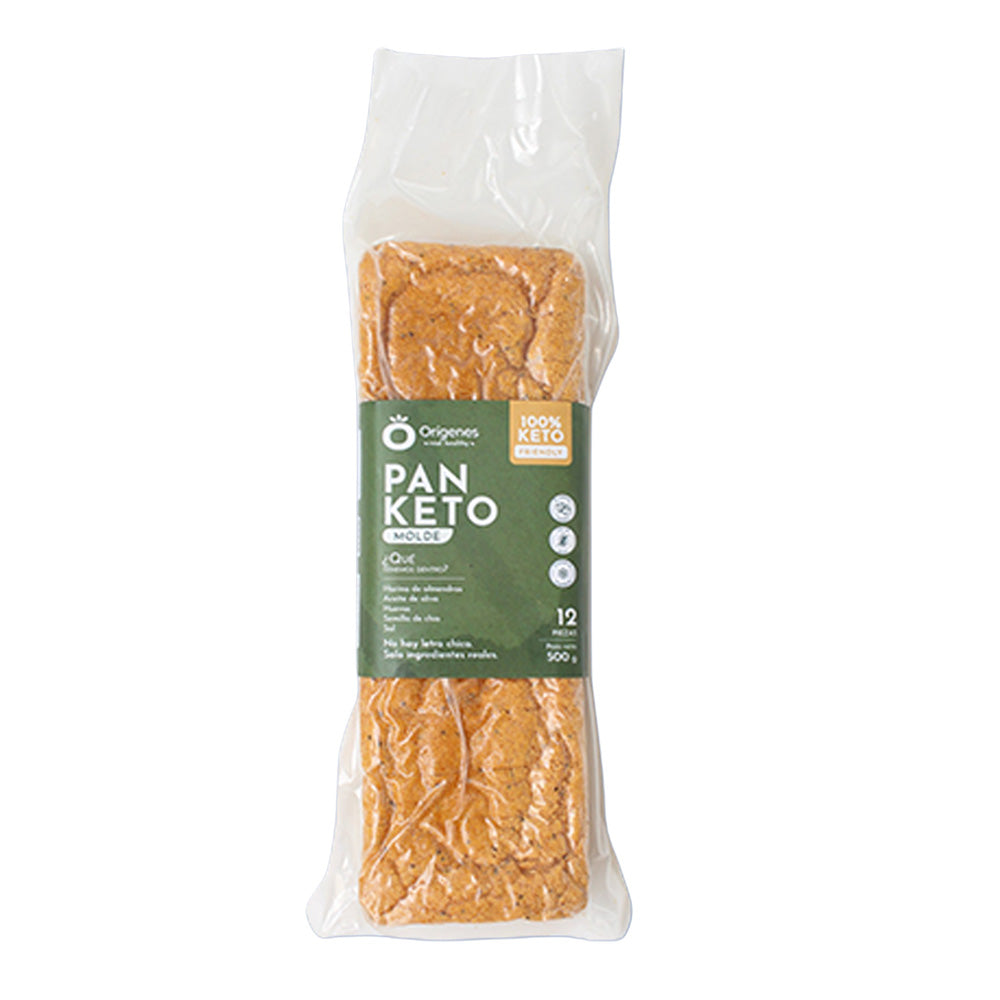 Pan keto molde rebanado 500g 12u - Orígenes