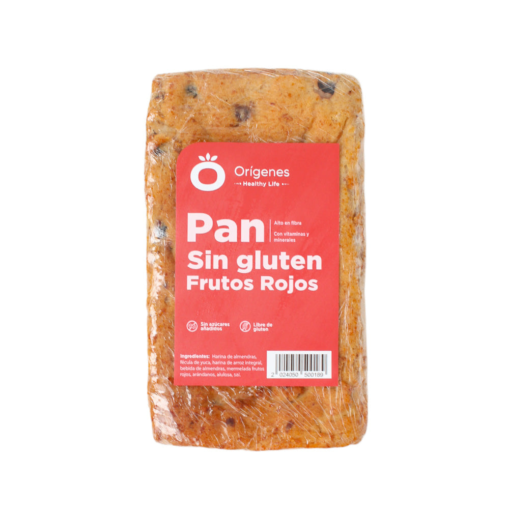 Pan sin gluten frutos rojos 620g - Orígenes