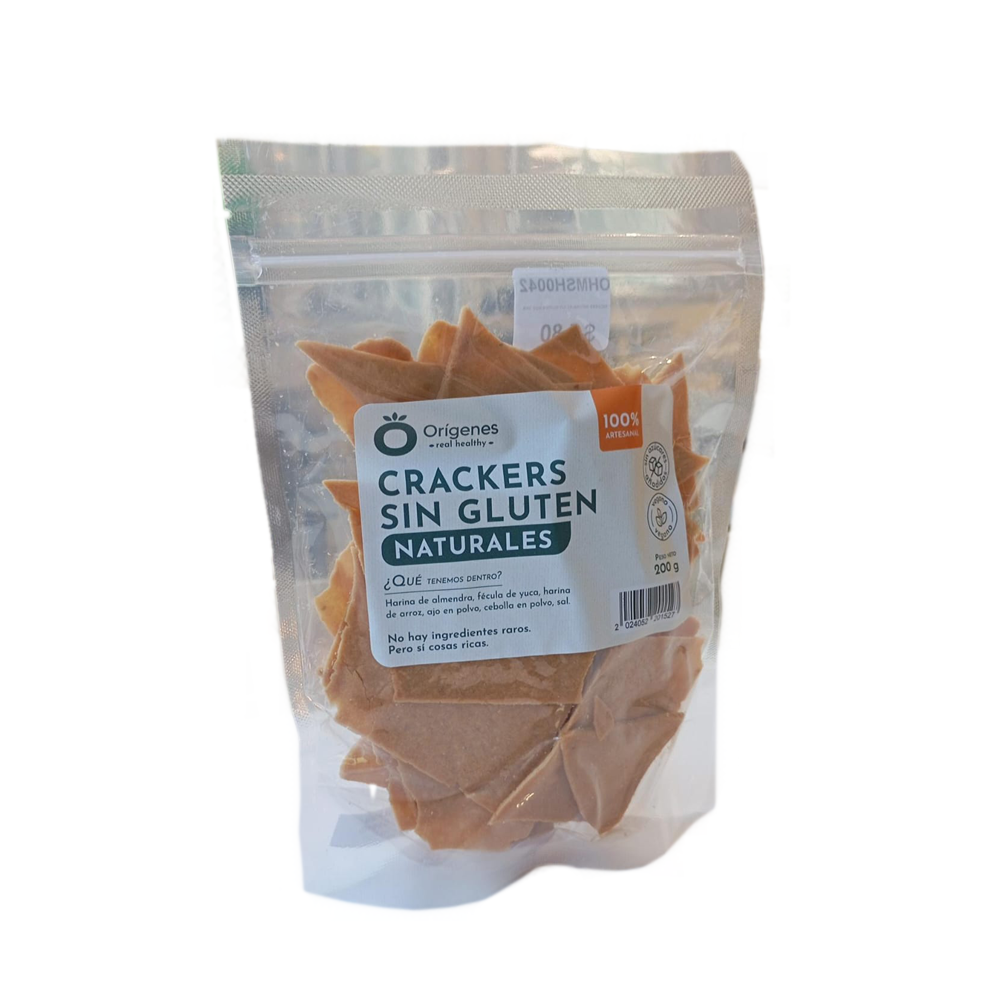 Crackers naturales sin gluten 200g - Orígenes